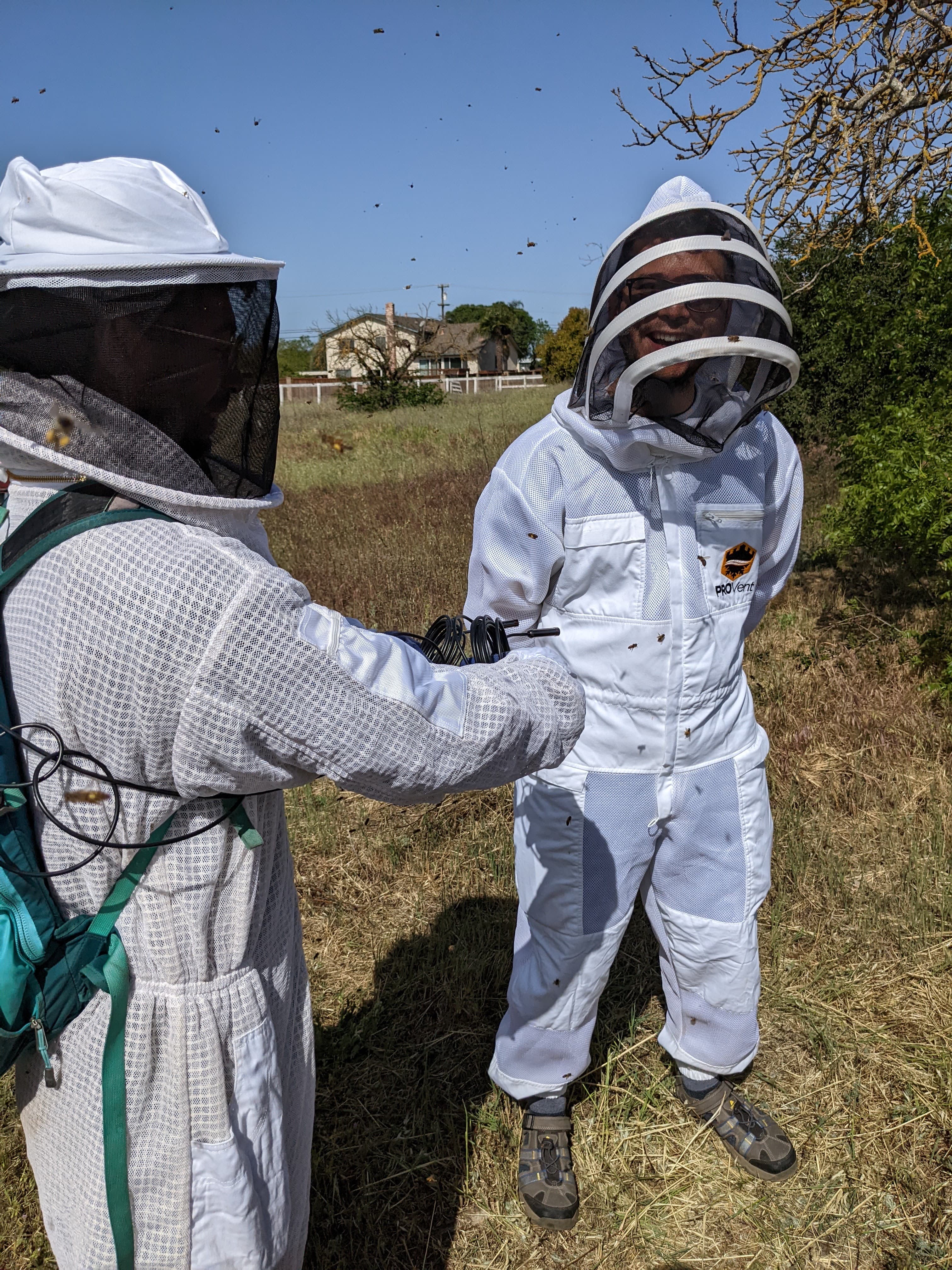 Picture taken of us in honeybee outfits